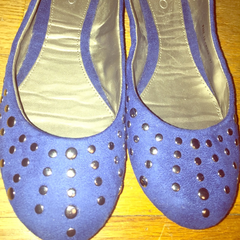Blue Studded Flats
